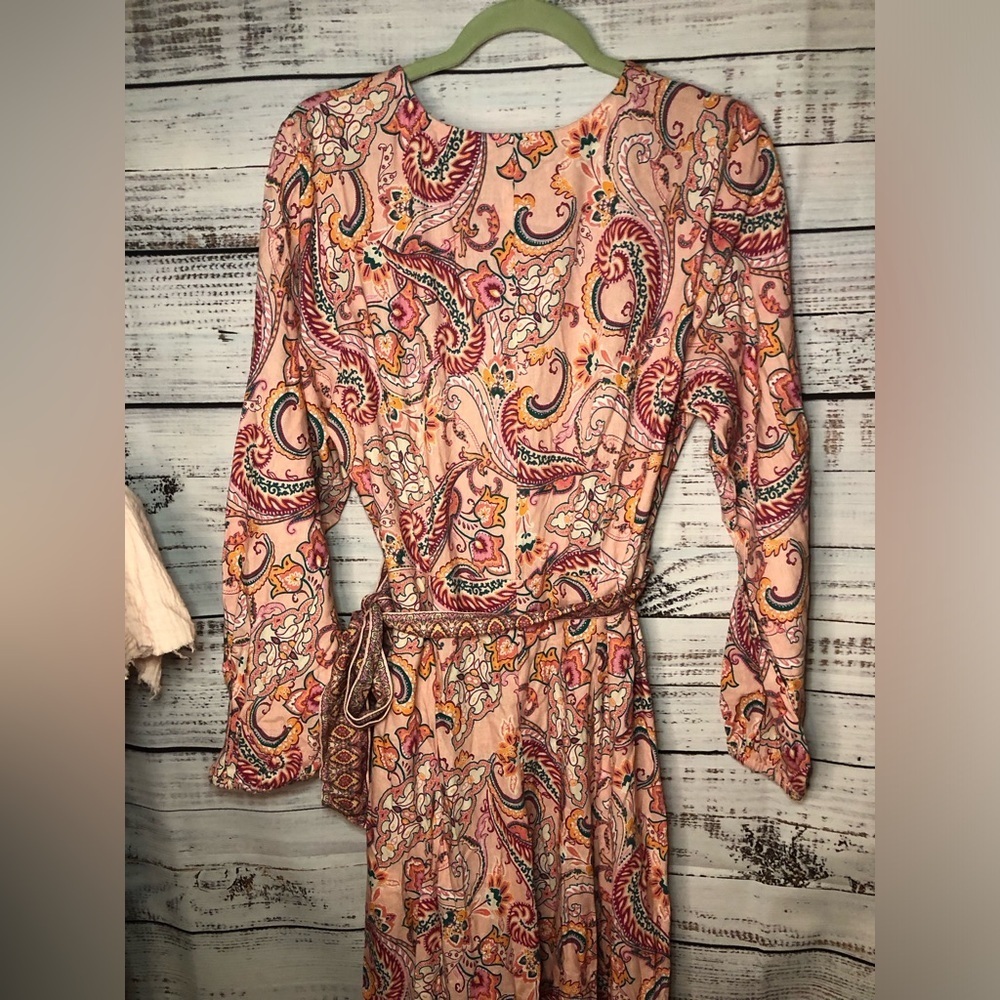 VENUS Paisley Print Linen Peach Pink Dress size 14 NWOT - Picture 12 of 16